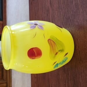 Vintage bartlett Collins cookie jars with yellow fruits in flowers.